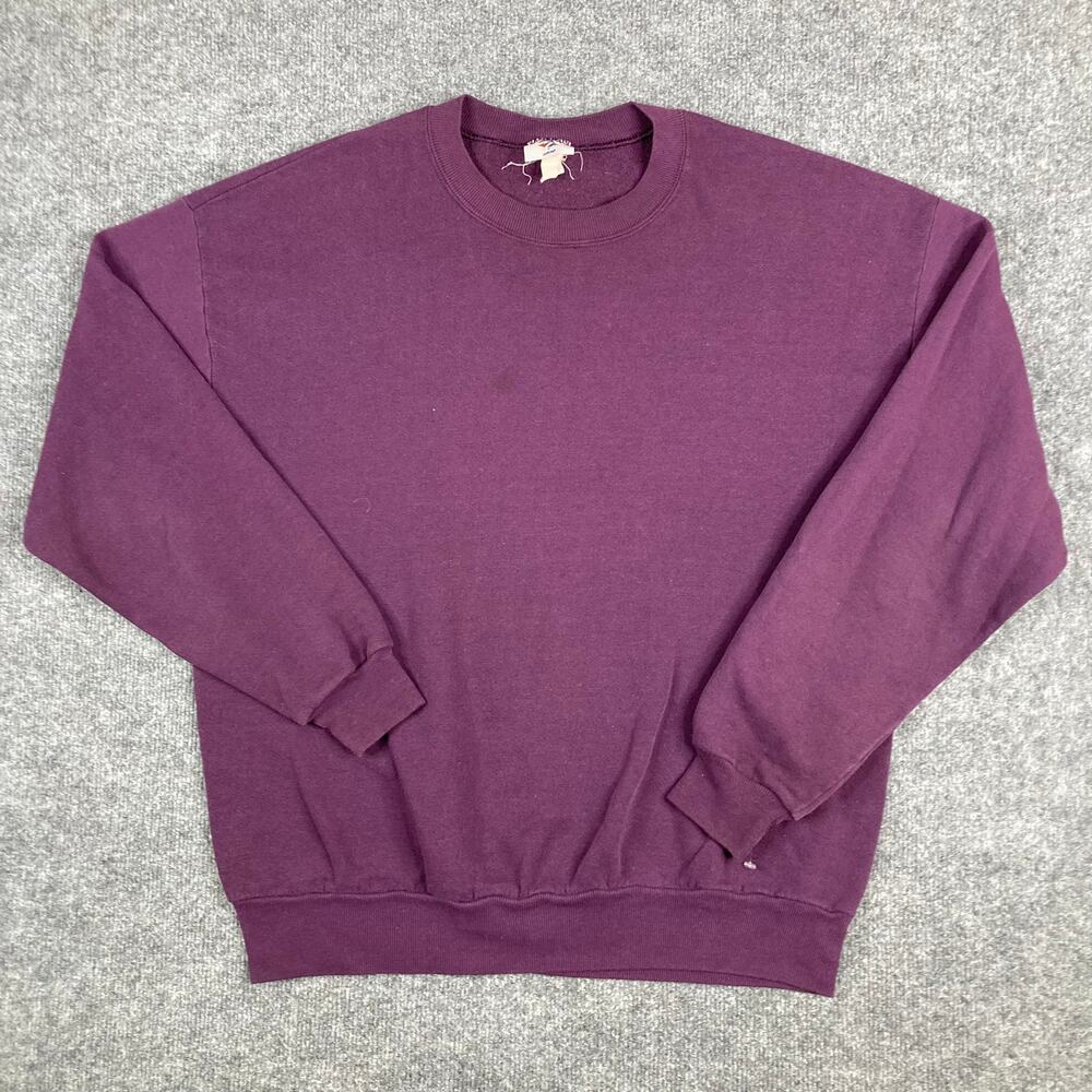Jerzees Sweatshirt Size L Mens Maroon Solid Color Pullover‎ NuBlend Crewneck